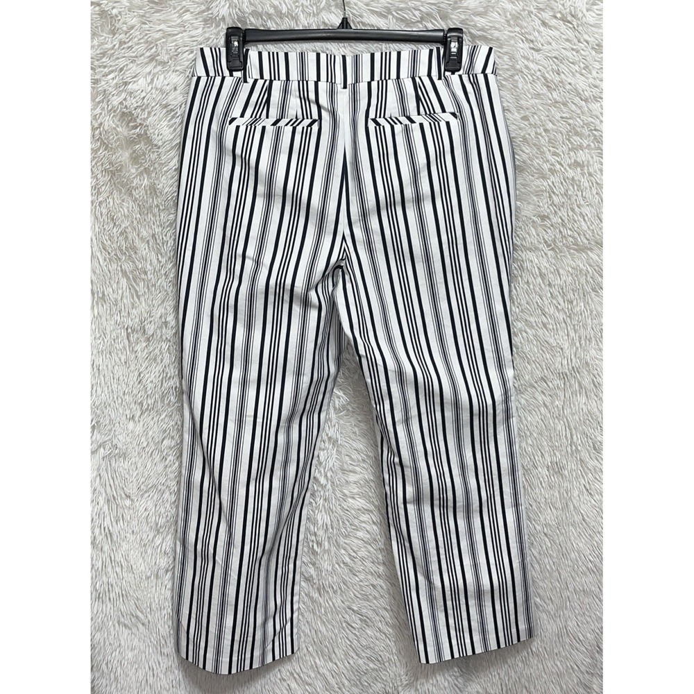 Eloquii Pants Womens Size 14 Black White Stripe Wide Leg Trouser Stretch Comfort - Picture 2 of 11